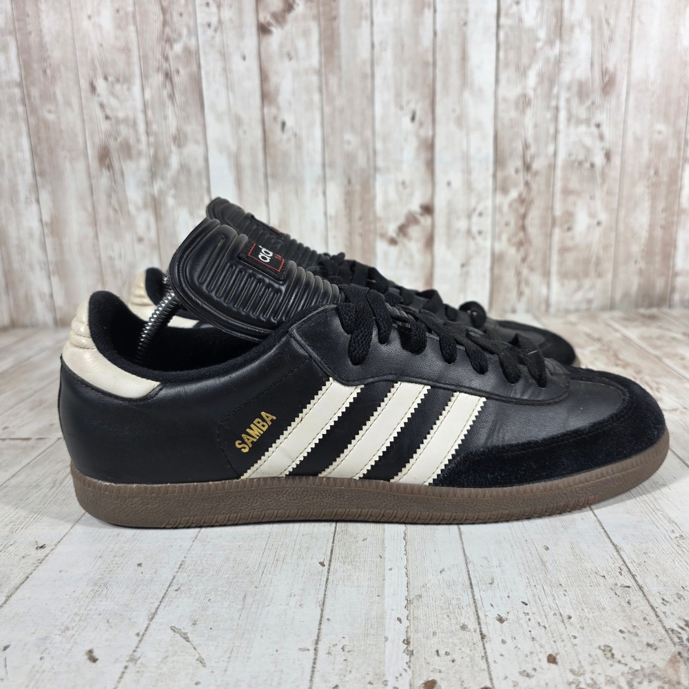 Adidas Samba Classic Black White Gum Leather Indoor Soccer Shoes 034563 Mens 10